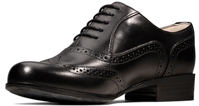 Clarks Damen Hamble Oak Derby, Schwarzes Leder, 38 EU