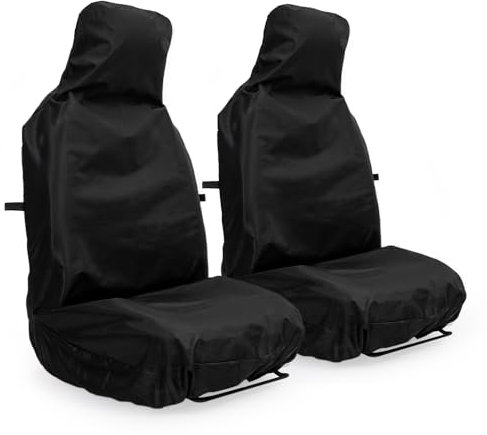 Shipley Motor Factors: Heavy Duty Seat Covers for Front Seats - Waterproof Seat Covers for Cars, Van & Alike - Side Airbag Compatible - Oxford Fabric Bucket Seat Cover - Pair