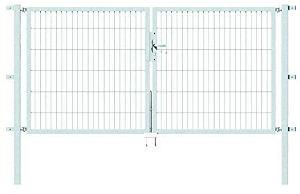 Alberts 647902 Doppeltor Flexo mit Zubehör | verschiedene Breiten und Höhen | feuerverzinkt | Breite 250 cm | Höhe 120 cm