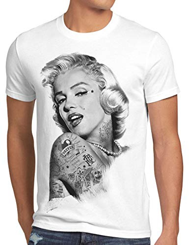 style3 Marilyn Tattoo T-Shirt Herren Hollywood Star