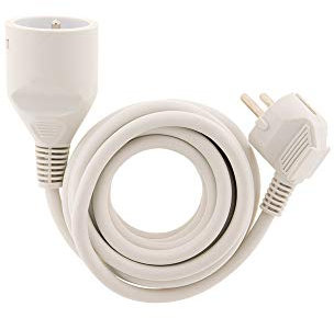 Zenitech - Prolunga 16A 2P+T HO5VV-F 3G1,5mm² - Bianco - 5m