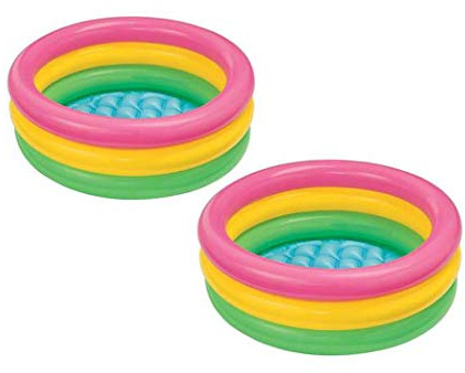 Intex Inflatable Colourful Baby Swimming Pool (25 x 85 cm, Pack of 2)