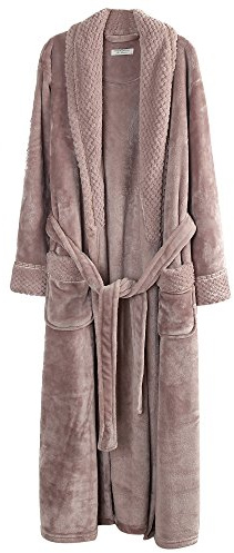 Richie House Women's Plush Soft Warm Fleece Bathrobe, Nude, RH1591-D-XL