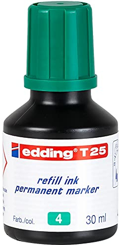 edding T 25 Nachfülltinte Permanent Marker - grün - 30 ml - mit Tropfenspendersystem, zum schnellen Nachfüllen fast aller edding Permanent Marker