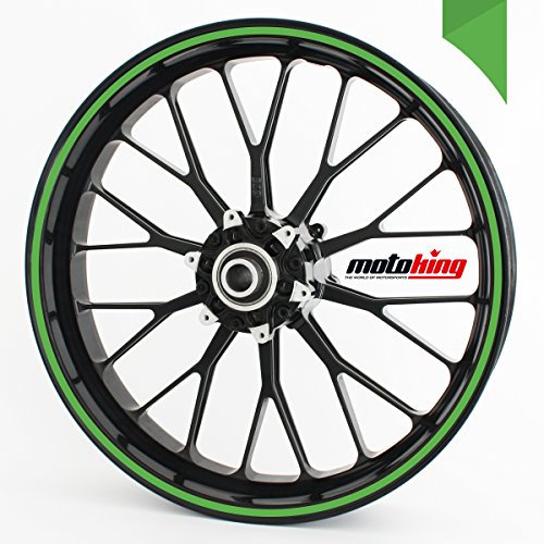 Motoking Felgenaufkleber 360° GLÄNZEND / 10 bis 14 / 15 mm/HELLGRÜN