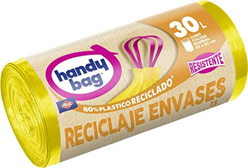 Handy Bag Bolsas de Basura Envases, 30L, 15 Bolsas, 80%