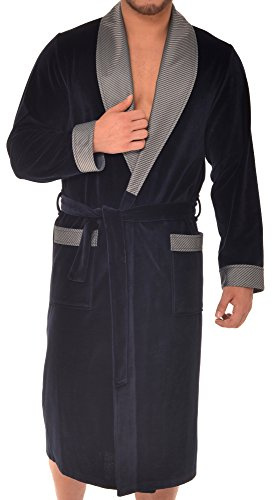 Revise Raul RE-102 Elegant Herren Bademantel – Morgenmantel – Ganzjahres-Bademantel
