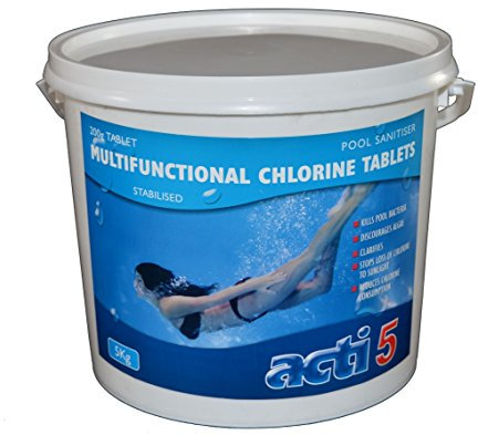 ACTi – Multifunzione cloro pastiglie da 250 g – 5 kg Acqua Trattamento per piscine