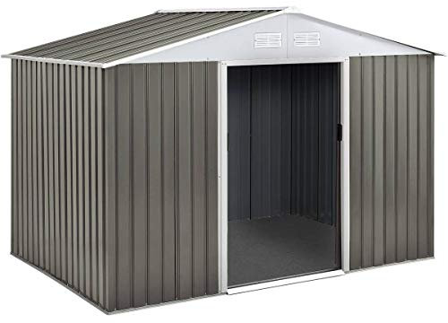 Habitat et Jardin Abri de Métal Dallas, 5.29m² 1299_78621 Taupe/Blanc