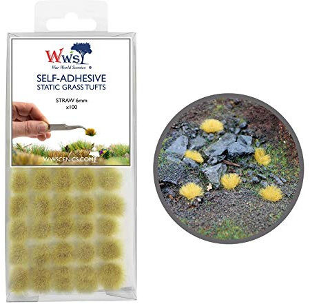 War World Scenics 100 x Mechones Autoadhesivos de Hierba Estática Heno de 6mm – Modelismo Wargame Escenografía Ferroviario Diorama Miniatura Maqueta Manojo Césped Seguimiento Envío