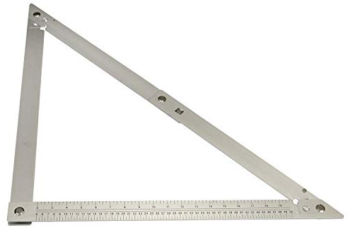 Faithfull FAIFS600 Aluminium Folding Builders Square 600mm (24in) With Carry Case, Silver