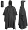 AWHA Regenponcho Damen und Herren wasserdicht und extra lang zum Wandern, Reiten, Fahrrad fahren - Outdoor Regenschutz wiederverwendbar mit Tasche, schwarz, L/XL