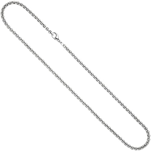 Jobo Damen Herren Erbs-Kette aus 14 Karat 585 Weißgold 3 mm 45 cm