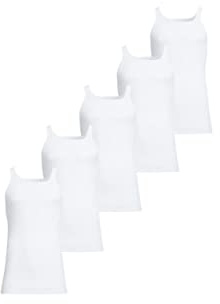 con-ta Unterhemd 5er Spar-Pack, Unterwäsche für Herren, Achselhemd in Feinripp, klassisch bequemes Oberteil, aus 100% Baumwolle, in Weiß, Größe: 7/XL