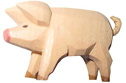 Lotte Sievers-Hahn Ferkel Krippenfigur mit Baumwollbeutel
