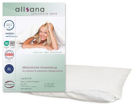allsana Encasing Kissenbezug 50x70 cm Allergiker Bettwäsche Milbenbezug | Allergendichter Zwischenbezug für Hausstaubmilbenallergiker, atmungsaktiv, Hohenstein & Dermatest zertifiziert, 95°C waschbar