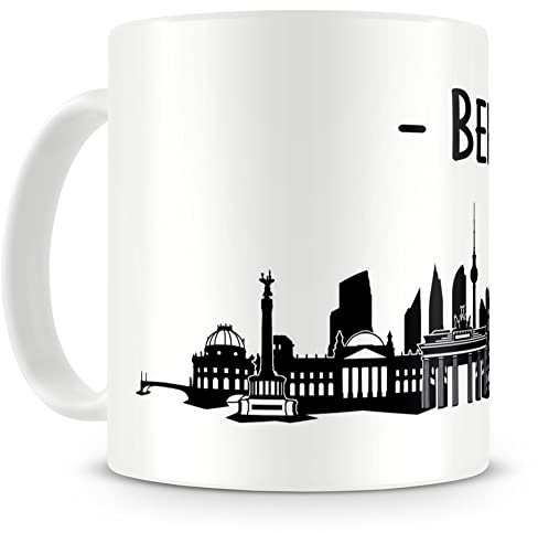 Samunshi® Berlin Skyline Tasse Kaffeetasse Teetasse 300ml weiß