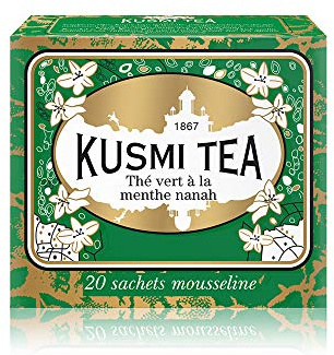 Kusmi Tea Grüner Tee mit Minze - Heiß oder Eisgekühlt Genießen - Traditionell Durstlöschender Tee mit Gunpowder Grüntee und Minzblättern - 20 Musselin Teebeutel