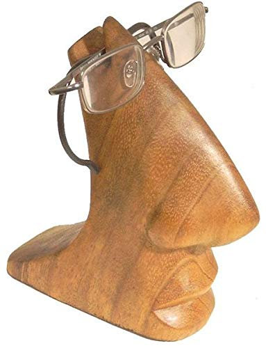 Brillenhalter Nase aus Soar Wood, ca. 15 cm groß Brillenständer
