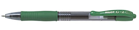 Pilot 3 Stück Gel-Tintenroller, einziehbar G-2 07, Spitze mittel, grün