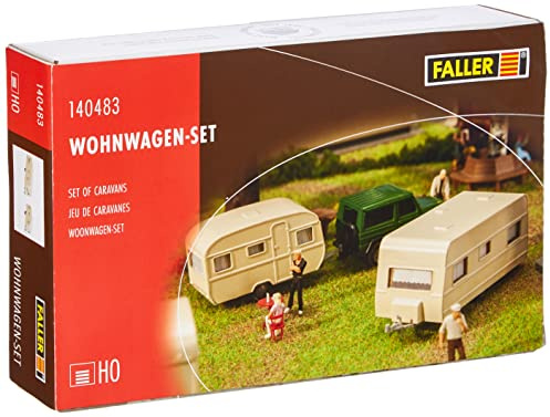 Faller FA 140483 Wohnwagen-Set, 14 Jahre to 99 Jahre, Not Inquired, Nicht Gelehrt, 89 x 26 x 28 mm, 56 x 23 x 27 mm