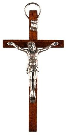 Small Brown Wood Crucifix.8cms high Wood Cross. Christ on the Cross