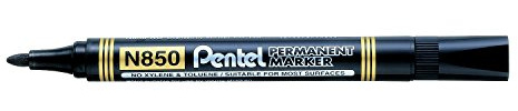 Pentel - Marcador permanente apto para casi todas las superficies. Color negro. - Pack de 12