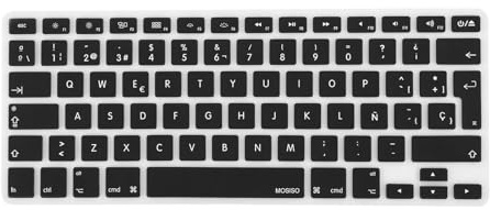 MOSISO Keyboard Cover Silicone Keyboard Skin,Europe Layout, Black