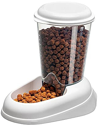 Ferplast Dry food dispenser for dogs and cats 3 Litres ZENITH Practical pet feeder food dispenser biscuits for animals, Transparent tank with lid, Non-slip bottom, 20,2 x 29,2 x h 28,8 cm Mixed colours