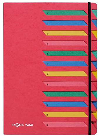 Pagna Deskorganizer Classic (Sammelmappe, 12 Fächer, 1-12) rot