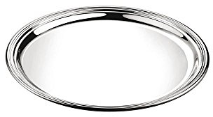 Zilverstad 4855600 Tablett rund, Messing, silberfarben, 30.6 x 30.6 x 1.7 cm