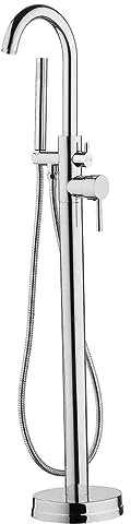 Schütte CORNWALL freistehende Badewannenarmatur, Wannenarmatur für die Badewanne mit Handbrause und Schlauch, Wasserhahn für die Wanne, Freistehende Badewanne Armatur in Chrom