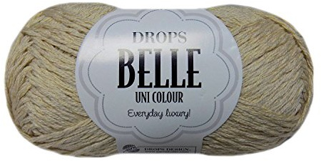 Strickgarn aus Baumwolle, Viskose und Leinen, Drops Belle, DK, leichtes Kammgarn, 50 g 03 Hellbeige