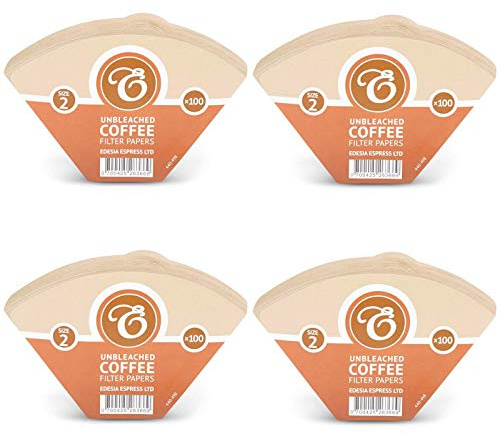 EDESIA ESPRESS – 400 Cone Coffee Filters in Paper – Coffee Filter No.2 for Manual Coffee Maker, Pour-Over and Gentle Brewing – Size 2 Brown