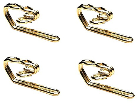 Merriway BH03671 (50 Pcs) EB Curtain Header Tape Drapery Hook Brass Plated Metal - Pack of 50 Pieces