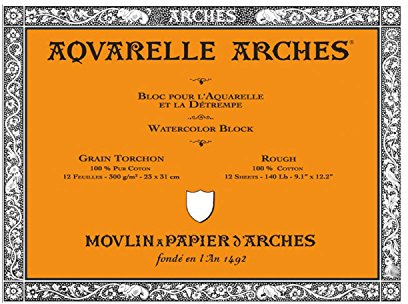 ARCHES 1795085 Aquarellblock, Holz, weiß, 31 x 23 x 1 cm