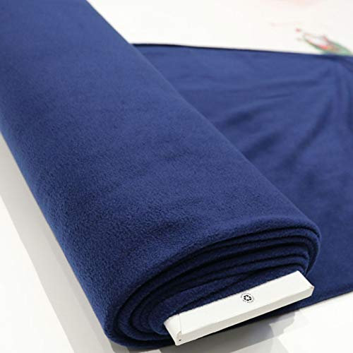 STOFFKONTOR Polar Fleece Stoff Meterware, Fleecestoff zum Nähen mit Antipilling Eigenschaften - Dunkelblau