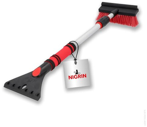 Nigrin 6187 isskrapa/snöborste/teleskophandtag (upp till 66 cm lång)