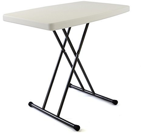 Nexos Partytisch 50x70 cm weiß Klapptisch Balkontisch höhenverstellbar Beistelltisch Campingtisch klappbar 6 kg Kunststoff Metallgestell