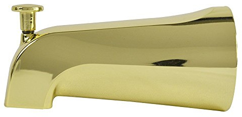 DANCO Universal Tub Spout with Diverter, Polished Brass, 1-Pack (89265)
