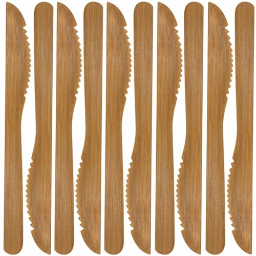 BambooMN Geschirr, Esslöffel, Suppenlöffel, Gabel, Messer, Teelöffel, Gabellöffel – 10/30/100 Stück Knife, 8
