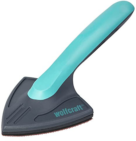 wolfcraft Eckenschleifer - 5884000 - für schwer erreichbare Ecken und feines Schleifen - mit Klettgewebe - für Haftschleifblätter 95 mm