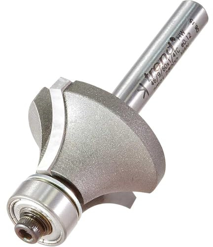 Trend Bearing Guided Window Board Cutter, 16mm Radius, 1/4 Inch Shank | Tungsten Carbide Tipped Cutter With Two Bearings For Smooth Profiling, 30mm Cut Diameter, 16mm Cut Length, 46/9/60X1/4TC