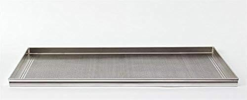 Pentole Agnelli Pasticceria e Pizza Teglia Rettangolare Microforata, Foro 2 mm in Lega 3003, Alluminio, 80 x 60 x 2 cm
