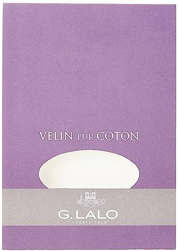 Clairefontaine Lalo 11000L Schreibblock Vélin de France (50% Hadern, DIN A5, 14,8 x 21 cm, 40 Blatt, 125 g) creme