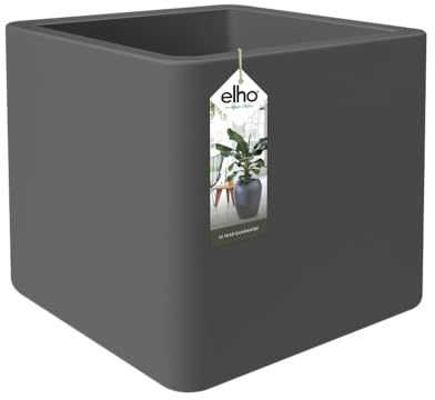 Elho Pure Soft Brick 50 - Übertopf für Innen & Außen - Ø 49 x H 49 - Anthrazit