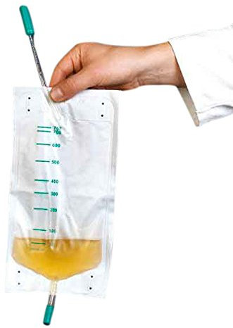 DCT H7 20146700 - Sacchetti per gambe in urina, non sterili, ingresso centrale, tubo da 10 cm, 750 ml (confezione da 10)