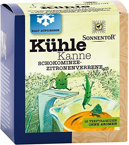 Sonnentor Schokominze-Zitronenverbene Kühle Kanne bio, Teepyramiden, 2er Pack (2 x 32 g)