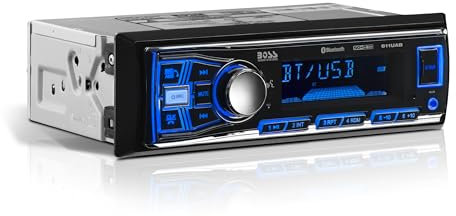 BOSS Audio 611UAB - Ricevitore per auto Bluetooth, USB/MP3/WMA AM/FM, Mech-Less (senza CD/DVD) lettore multimediale, DIN singolo