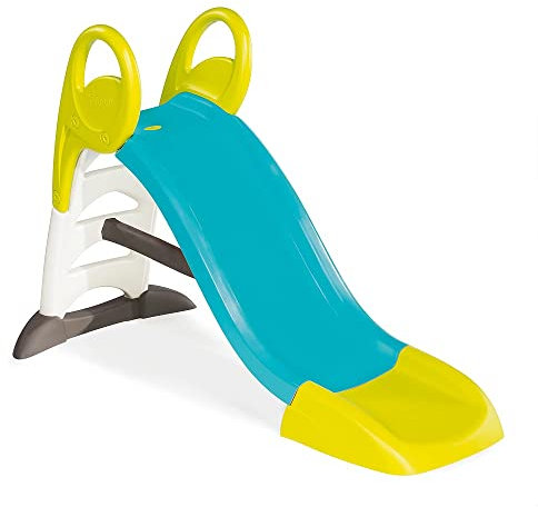 Smoby 310269 – KS Rutsche – kompakte Kinderrutsche mit Wasseranschluss, 1,5 Meter lang, mit Rutschauslauf, Verstrebung, Haltegriffen, für Kinder ab 2 Jahren